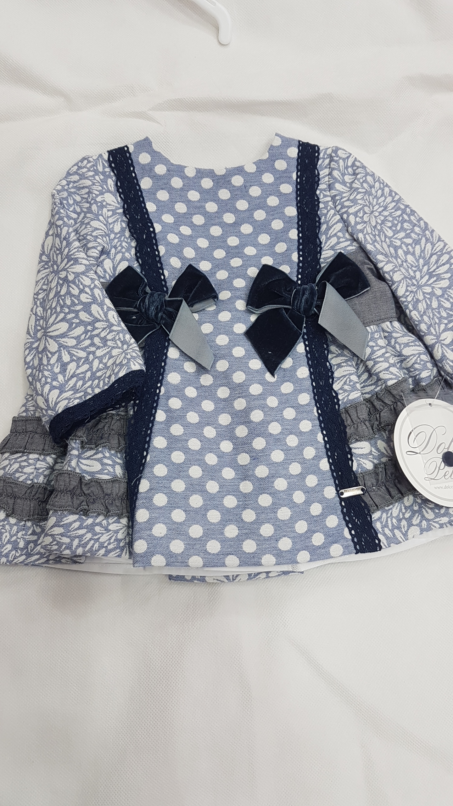 DOLCE PETIT Vestido lunares azules DOLCE PETIT