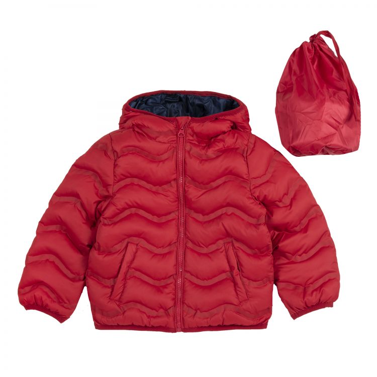 CHICCO Abrigo rojo acolchado+bolsa CHICCO