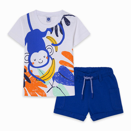 Tuc Tuc Camiseta Punto Tropicool Tricot, Blanc, 6 Months Bébé garçon