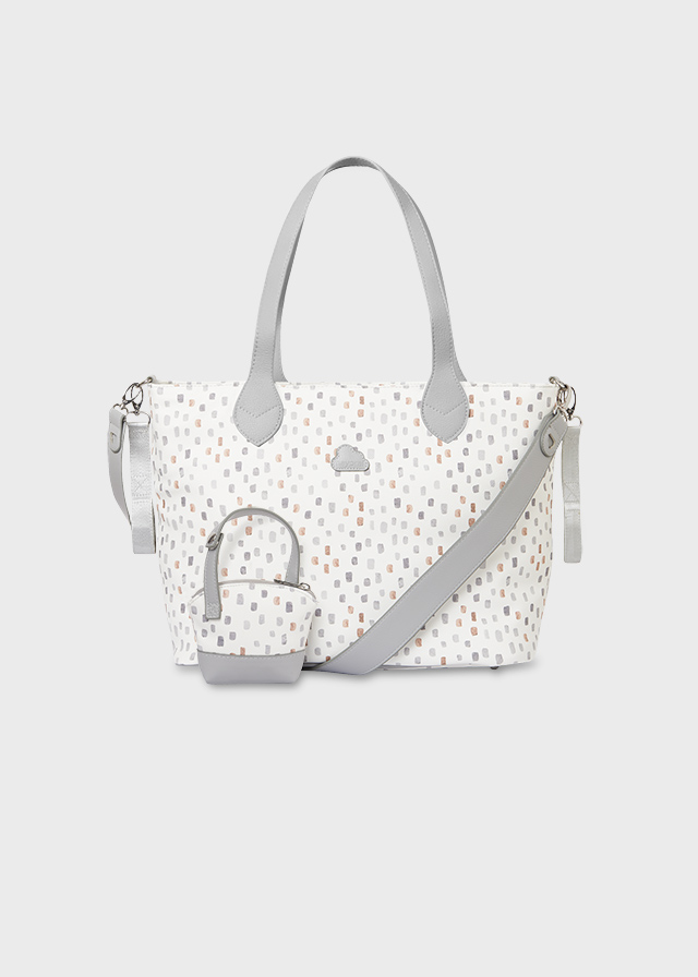 Bolso Panera Carrito Bebe Nevera Grande Flecos Bebu00e9 Gris Bolso