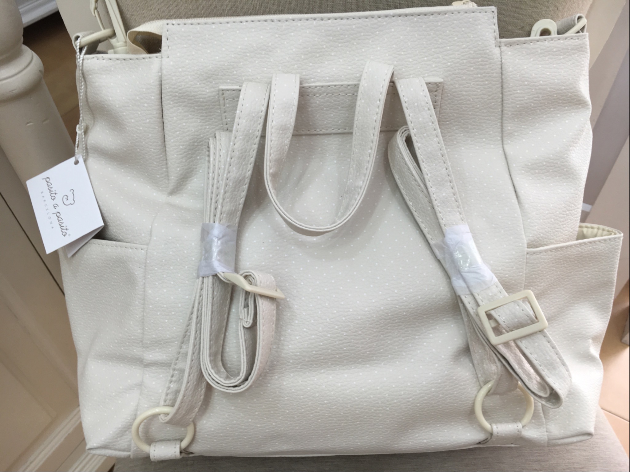 PASITO A PASITO Mochila maternal LAFORET topo beig