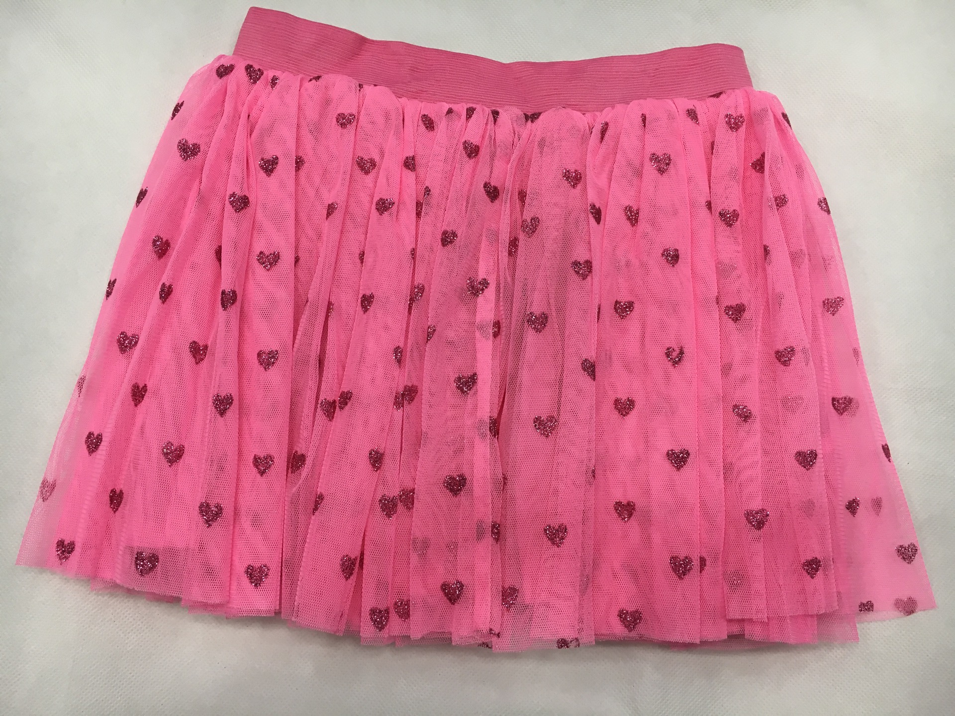 TUC TUC Falda de Tul Rosa corazones brillo