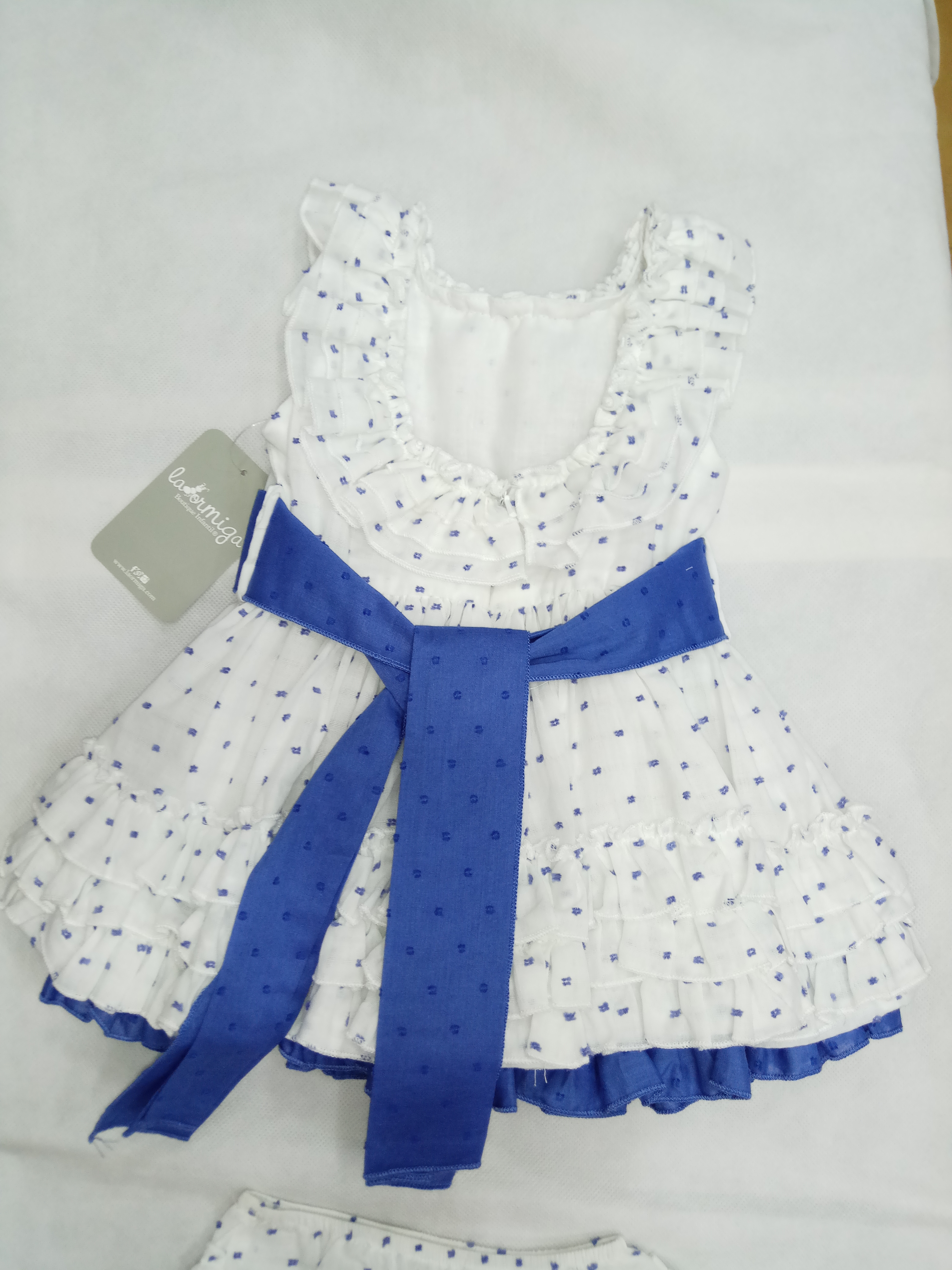 LA ORMIGA Vestido bebe plumeti azul