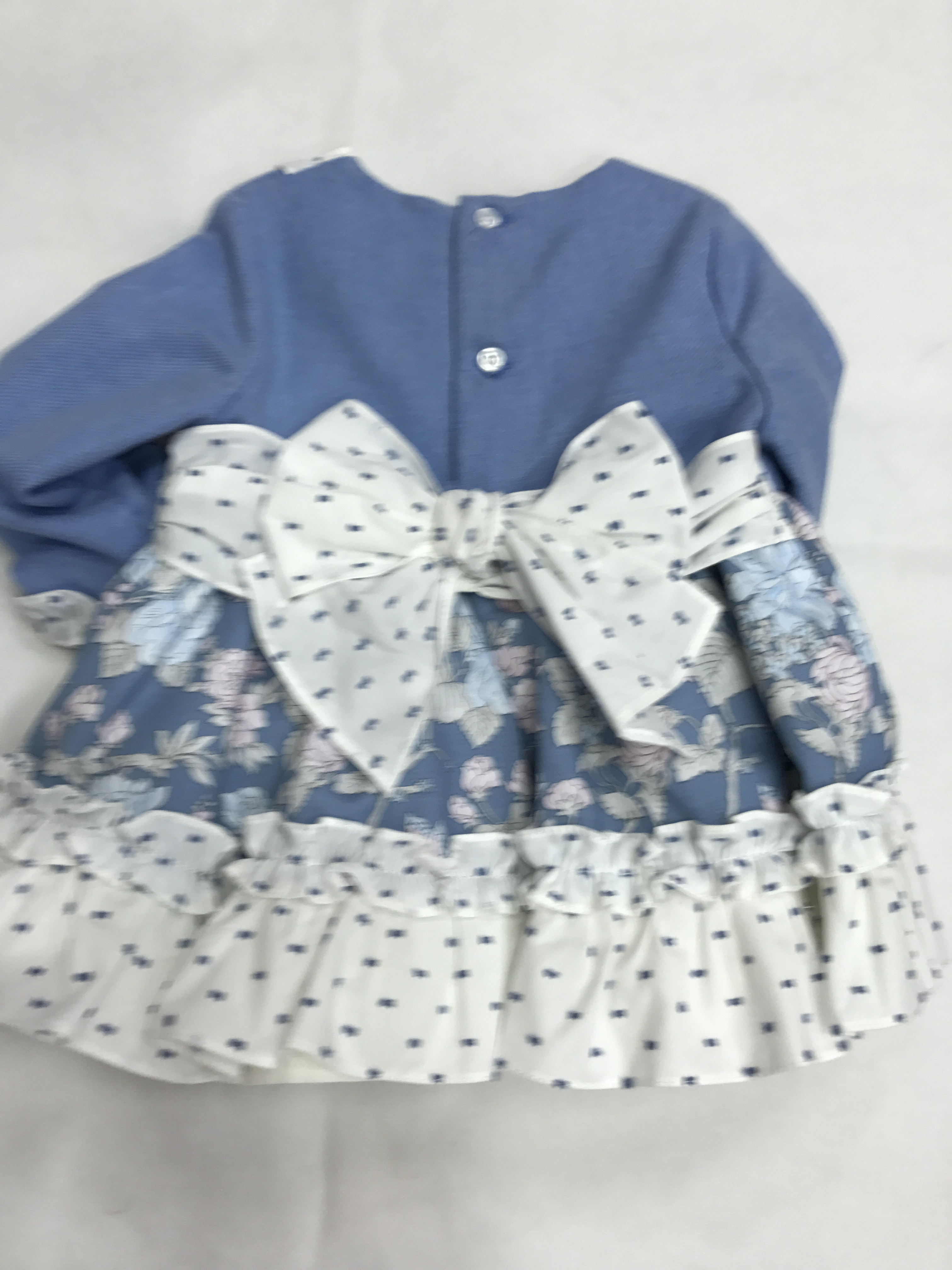 DOLCE PETIT Vestido bebe combinado celeste