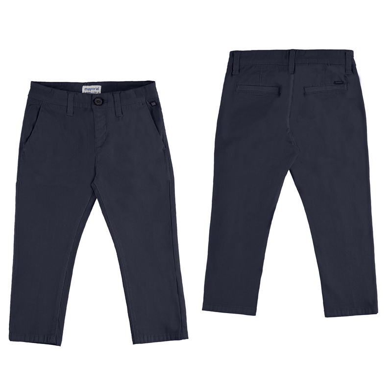 Mayoral Pantalone Chino Basic Per Bambini E Ragazzi - Blu Marino, Cotone Elastan, Taglio Normale - Foto 4