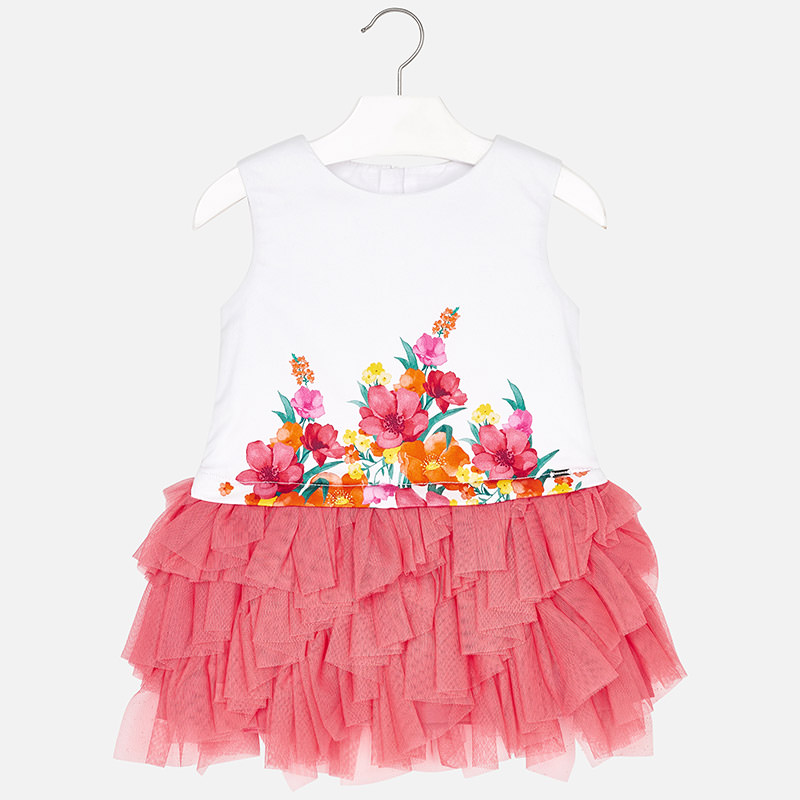 MAYORAL Vestido combinado tul Coral