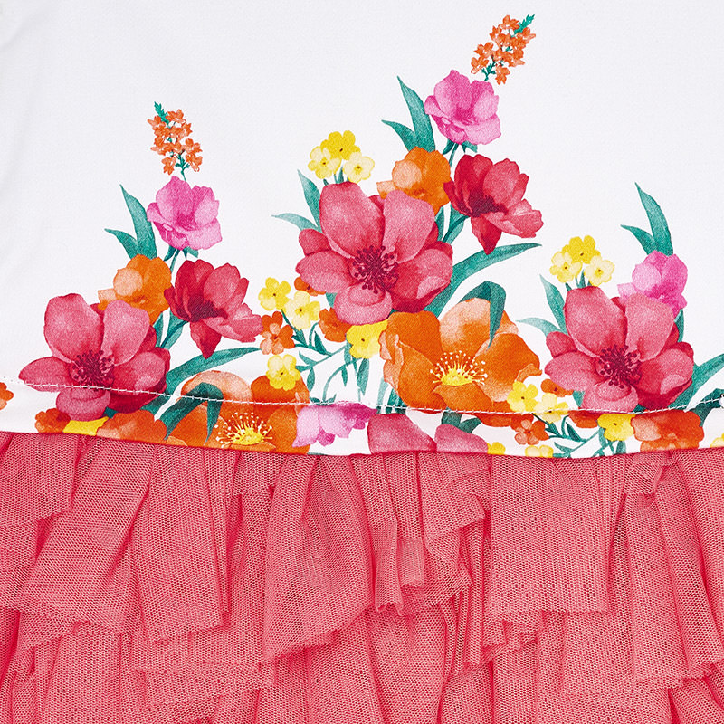 MAYORAL Vestido combinado tul Coral