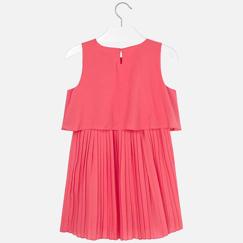 MAYORAL Vestido gasa plisada Coral