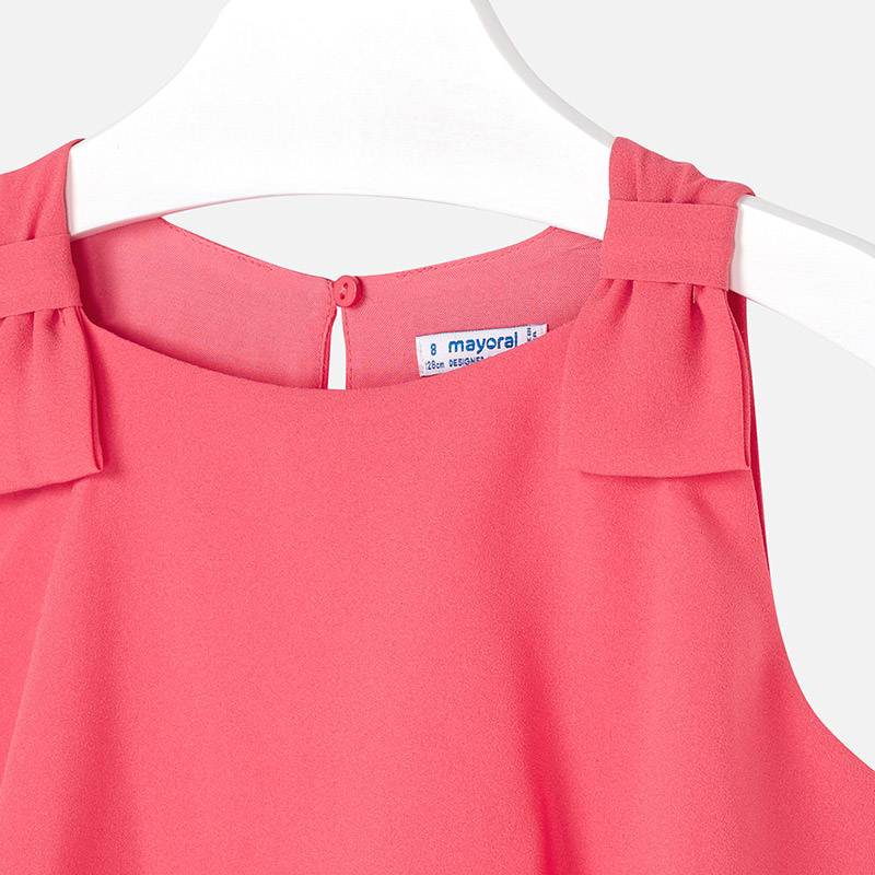 MAYORAL Vestido gasa plisada Coral