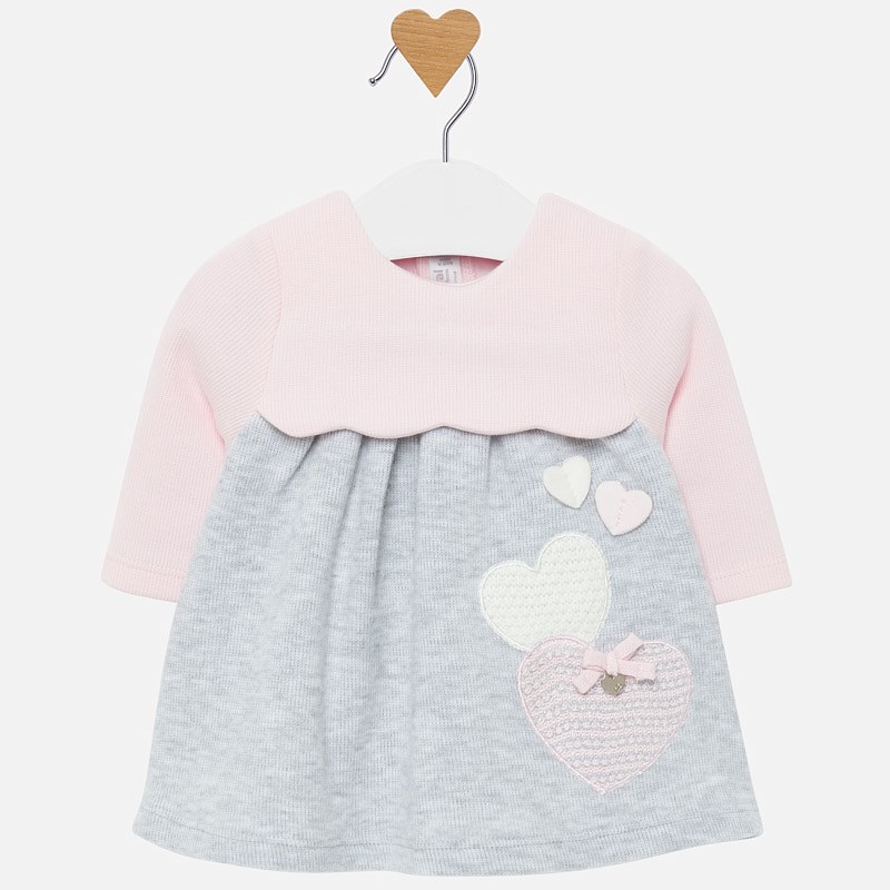 MAYORAL Vestido Gris y Rosa