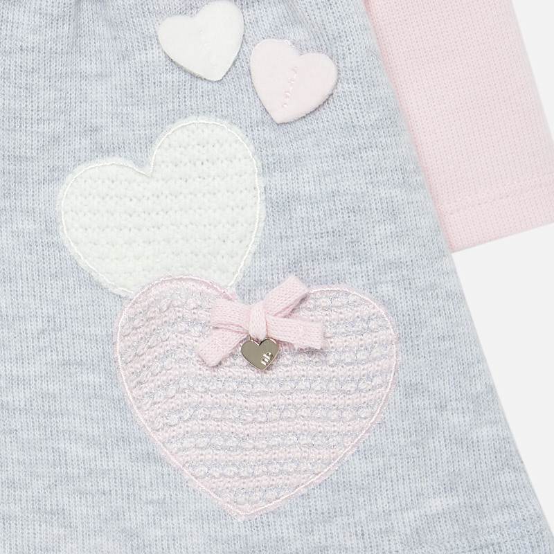 MAYORAL Vestido Gris y Rosa