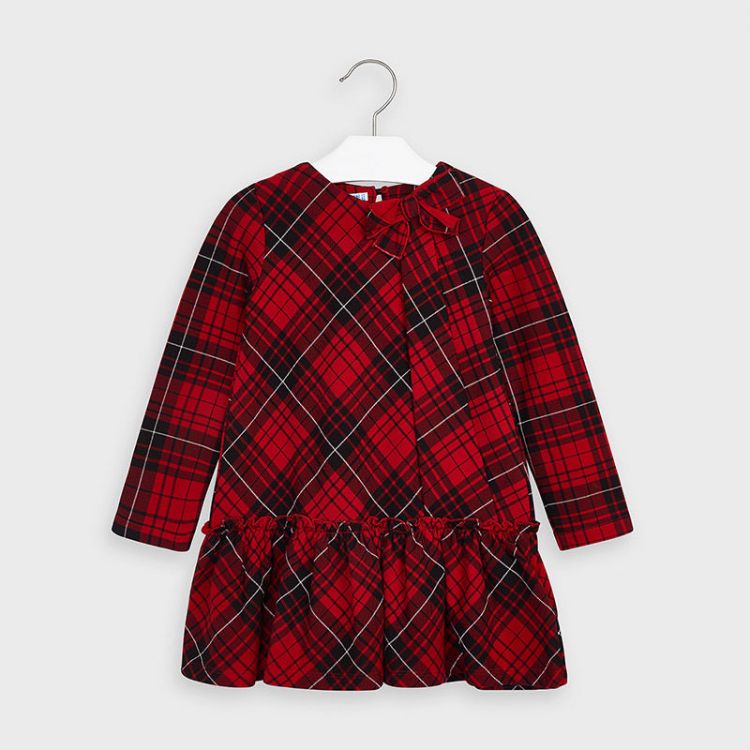 MAYORAL Vestido cuadros ni�a Rojo