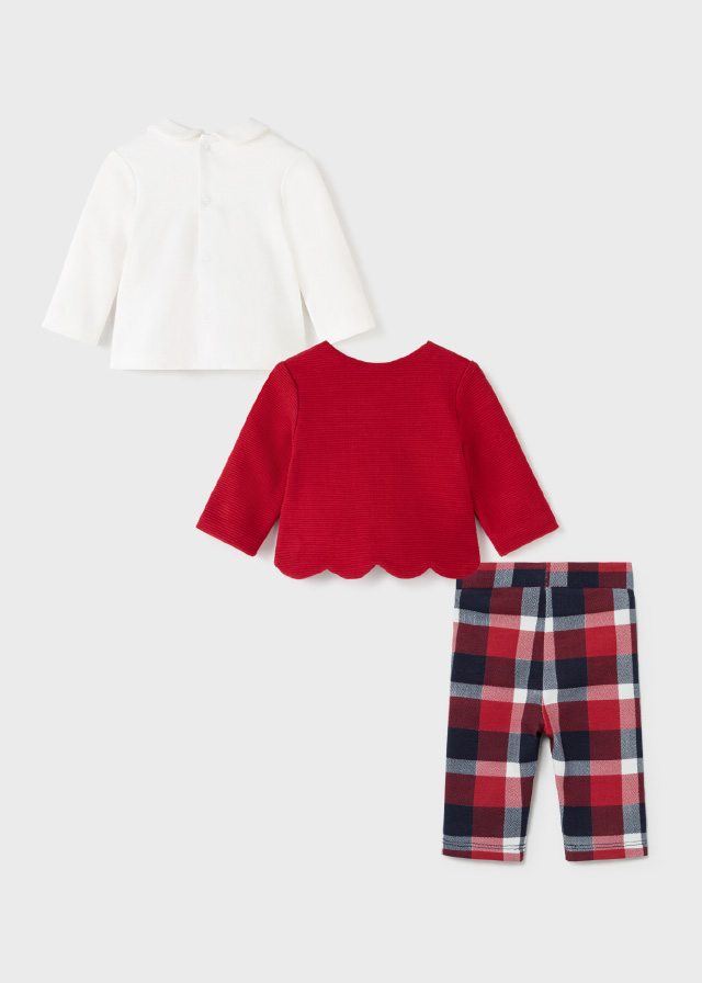 MAYORAL Conjunto 3 piezas legging Rojo