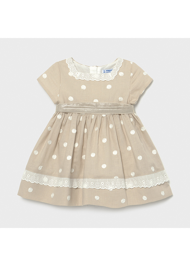 MAYORAL Vestido lunares bordado Lino 