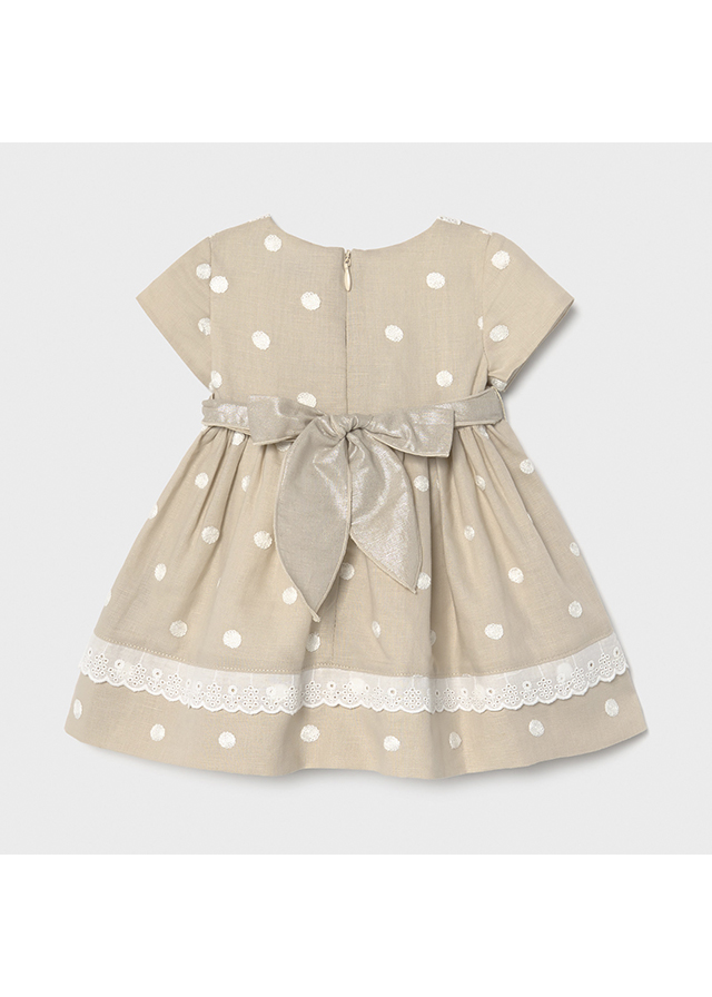 MAYORAL Vestido lunares bordado Lino 
