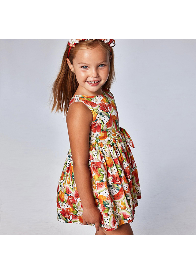 MAYORAL Vestido estampado niña Persimón MAYORAL