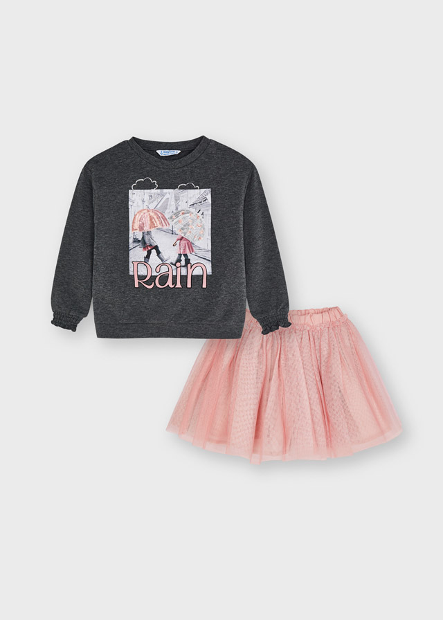 MAYORAL Conjunto falda tul Rosa palo ni�a 