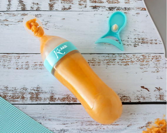 KIOKIDS Cuchara dispensadora de papilla AZUL