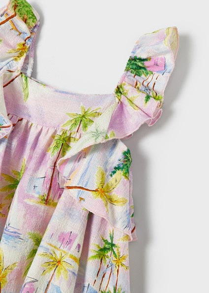 MAYORAL Vestido algod�n estampado ni�a Malva 