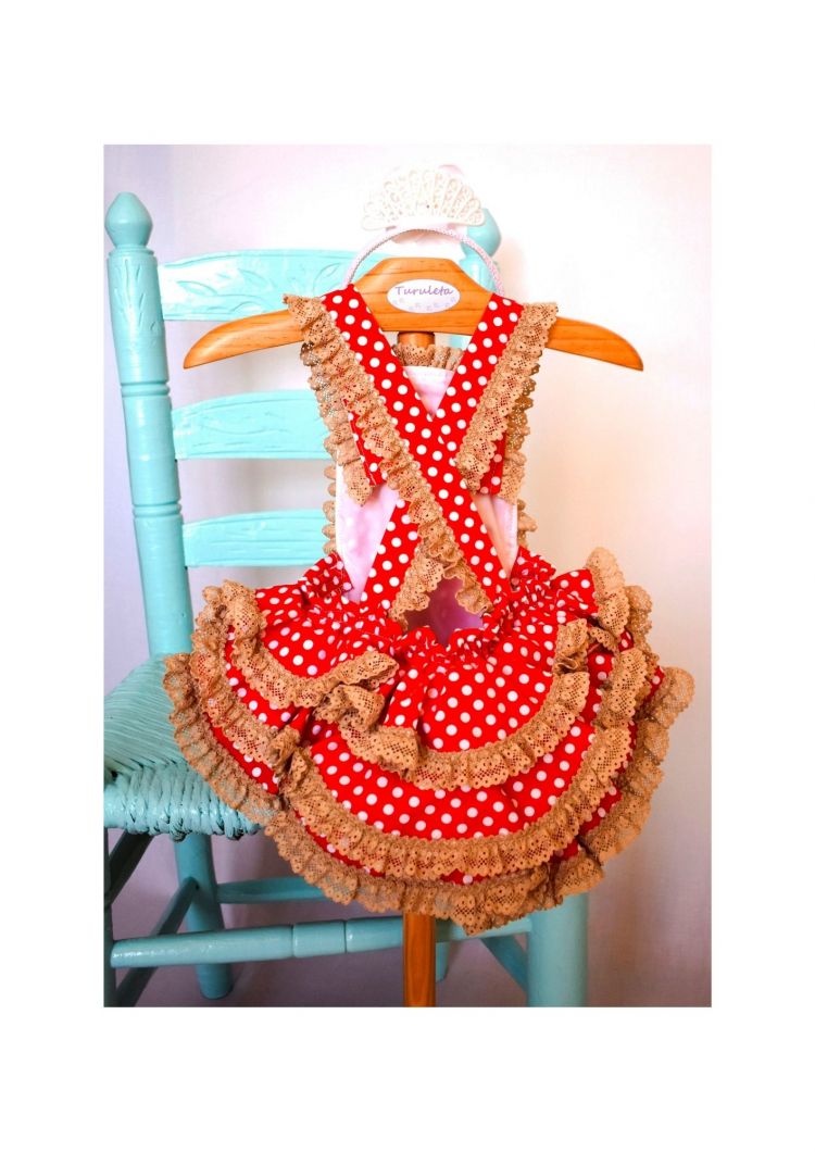 FLAMENCA Ranita Volantes Cayetana Rojo