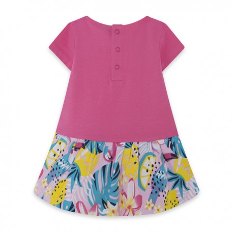 TUC TUC Vestido punto tul y manga corta rosa Tahiti 