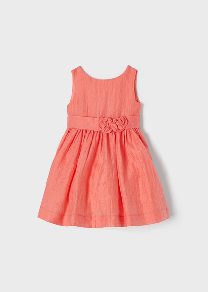 MAYORAL Vestido cinta flor Coral 