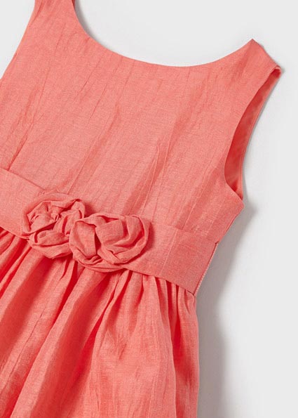 MAYORAL Vestido cinta flor Coral 