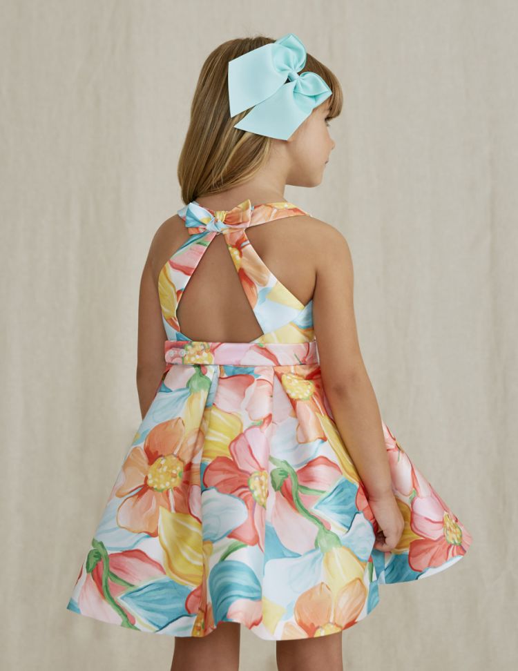 ABEL & LULA Vestido mikado estampado Turquesa 