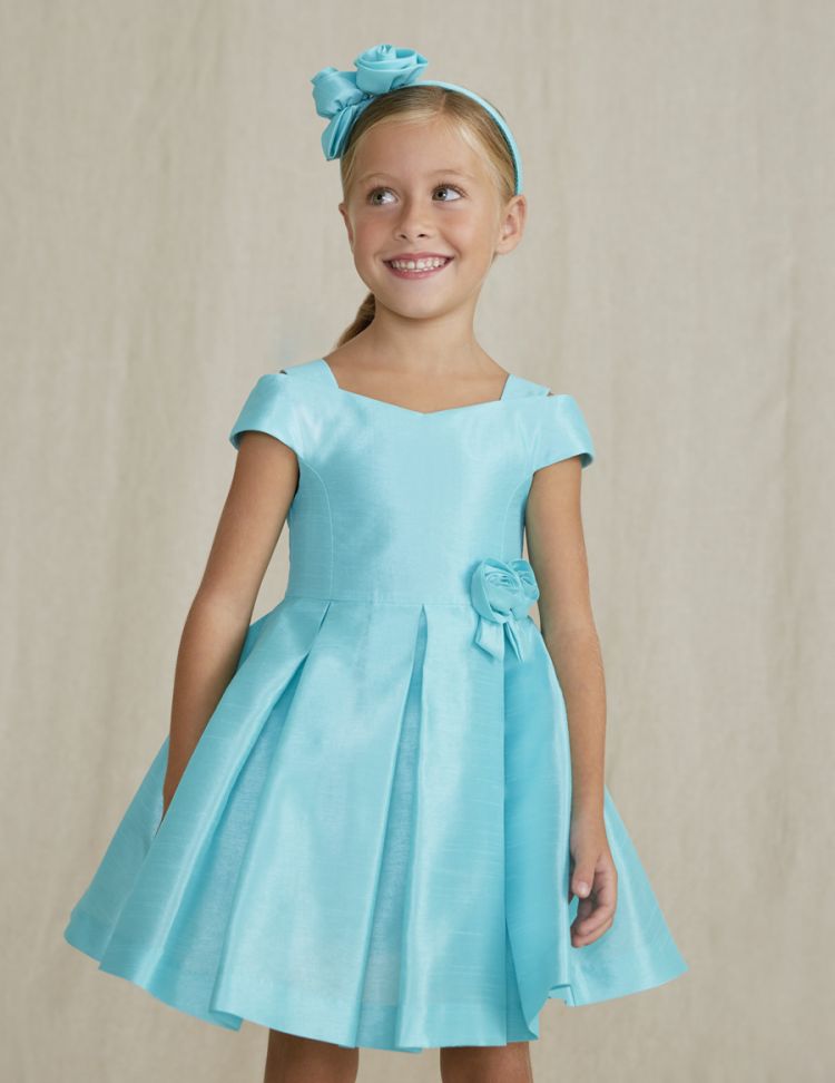 ABEL & LULA Vestido shantung Turquesa 