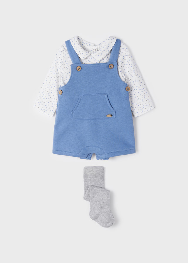 MAYORAL Conjunto peto con camisa y leotardo Blue ice