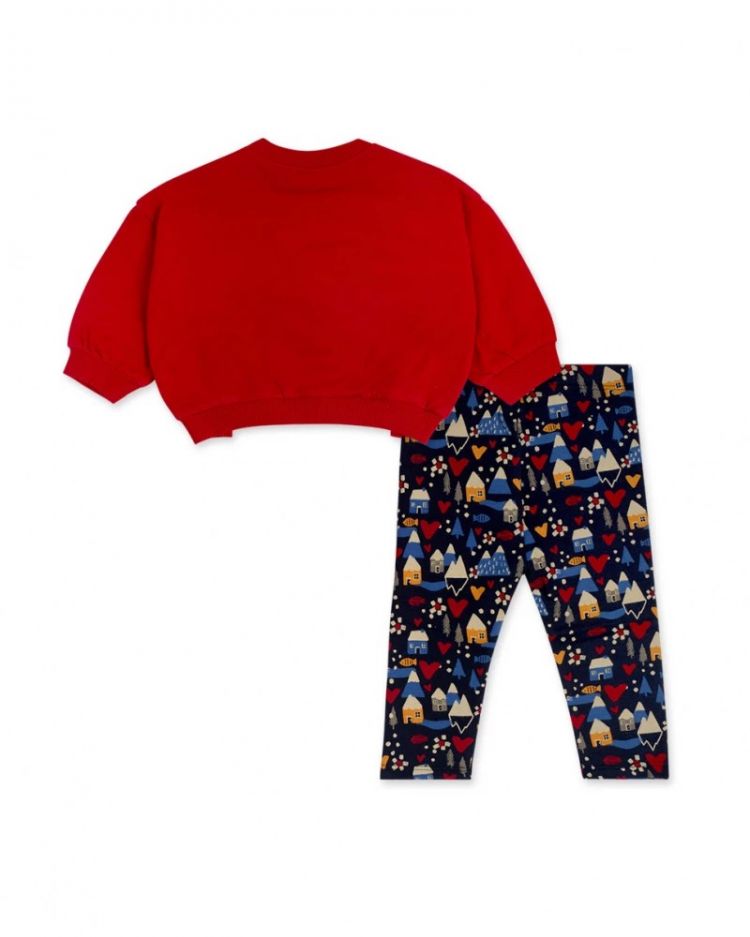 TUC TUC Sudadera y legging felpa rojo ni�a Fishing club 