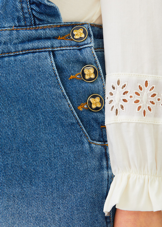 ABEL & LULA Peto vaquero volantes ni�a Azul medio 