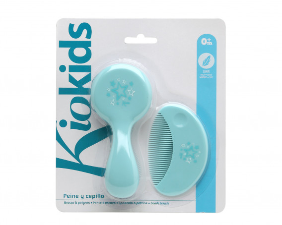 KIOKIDS Set peine y cepillo azul