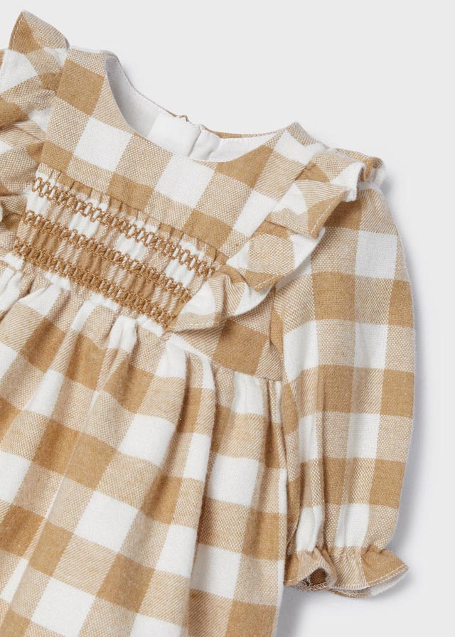 MAYORAL Vestido nido de abeja Caramel 