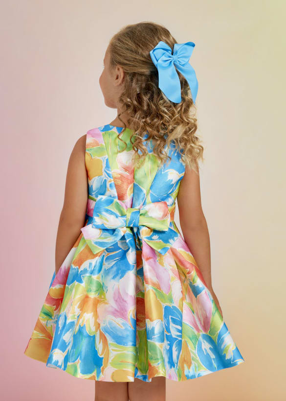 ABEL & LULA Vestido mikado estampado Turquesa 