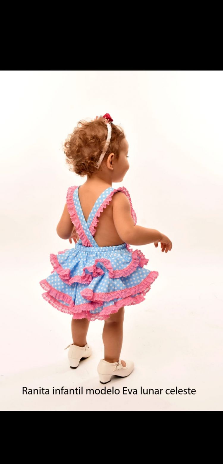 FLAMENCA Ranita volantes Lunares celeste 
