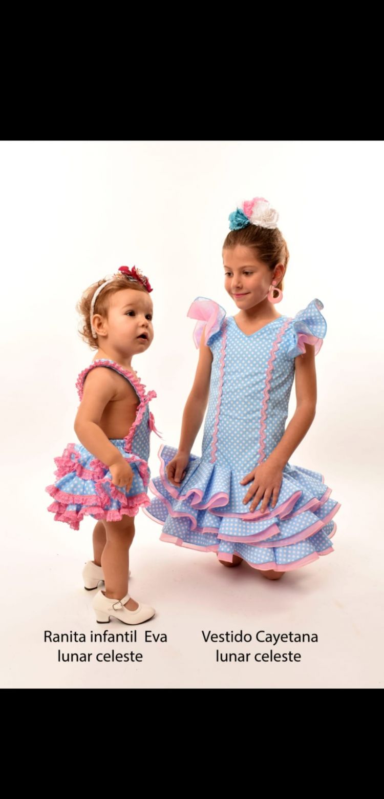 FLAMENCA Ranita volantes Lunares celeste 