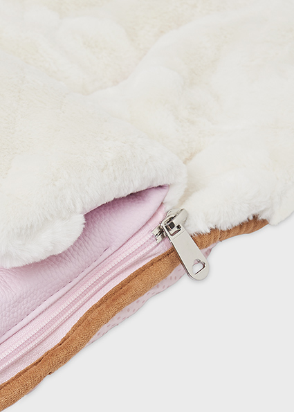 MAYORAL Saco de silla polipiel y pelo Rosa Baby MAYORAL