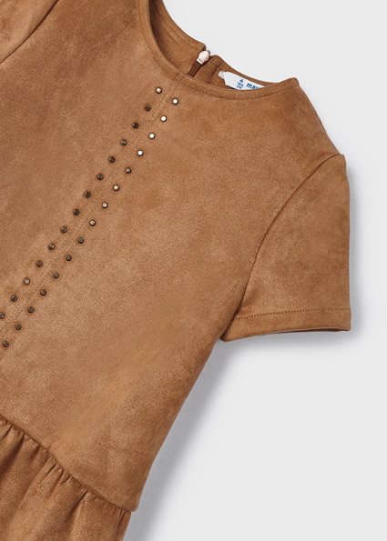 MAYORAL Vestido co bolso antelina Canela