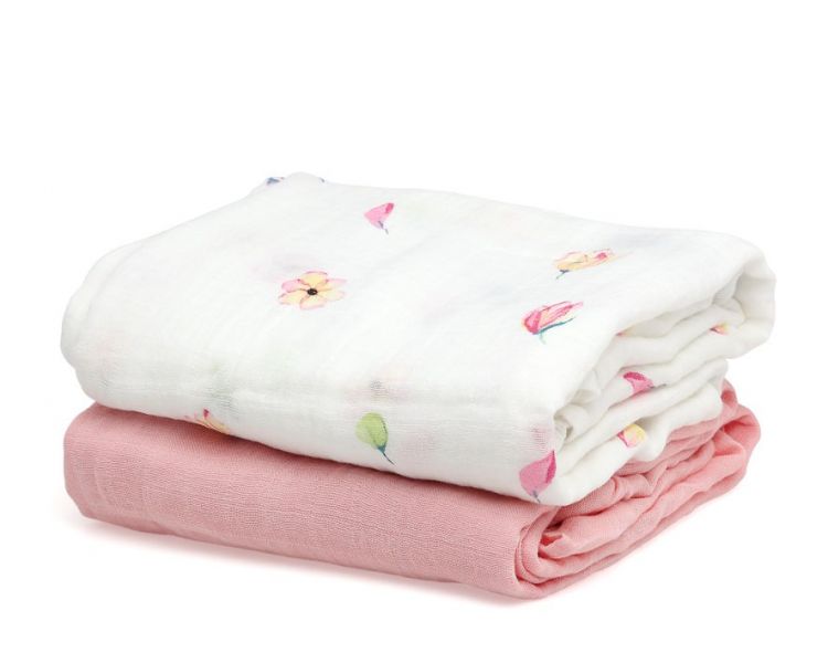 KIOKIDS Set 2 Muselinas bamb� Rosa