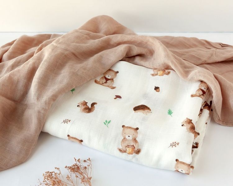 KIOKIDS Set 2 muselinas bamb� Tierra