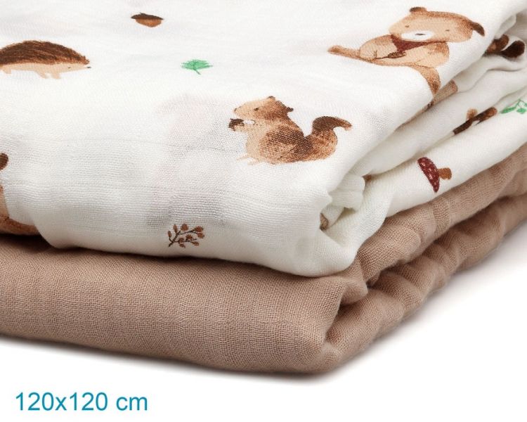 KIOKIDS Set 2 muselinas bamb� Tierra