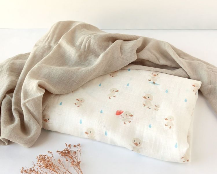 KIOKIDS Set 2 Muselinas bamb� Beige