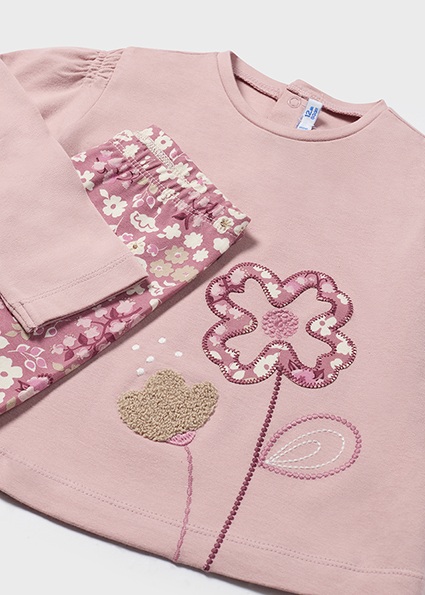 MAYORAL Conjunto 3 piezas bebe Flor Petalo