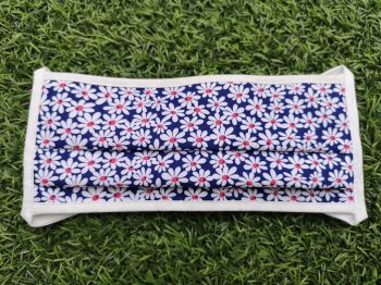 Mascarilla de Adultos Lavable Margaritas con triple capa y filtro