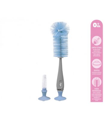 KIOKIDS Limpiabiberones azul y gris 