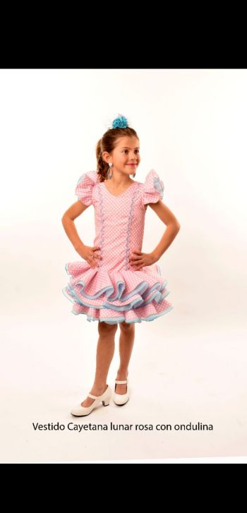 FLAMENCA Vestido cayetana Lunares Rosa