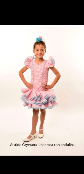 FLAMENCA Vestido cayetana Lunares Rosa