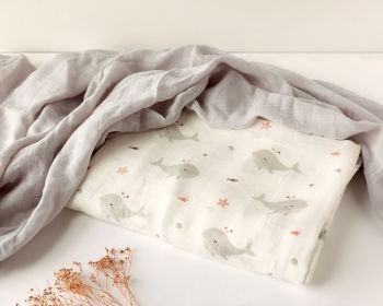 KIOKIDS Set 2 Muselinas bamb Gris